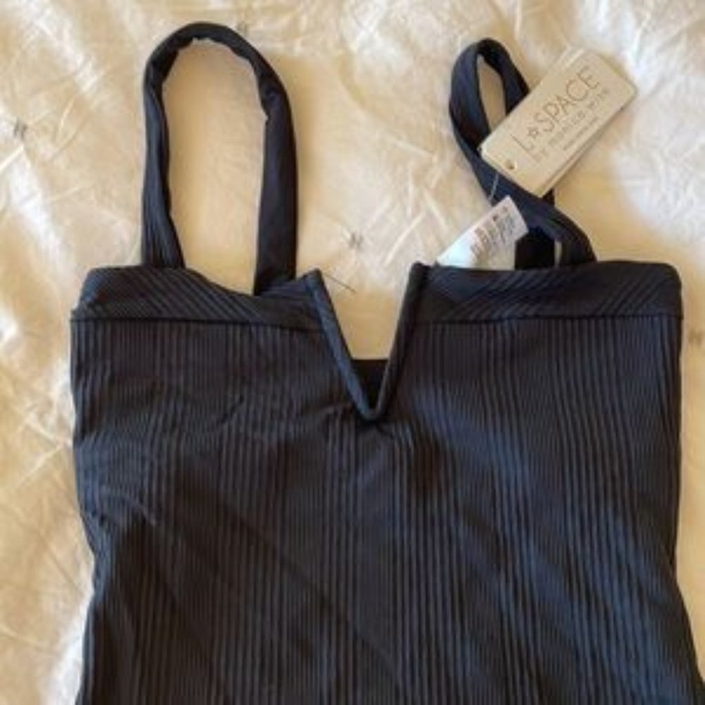 l*space Cha Cha One Piece Ribbed Swimsuit Black Size 6